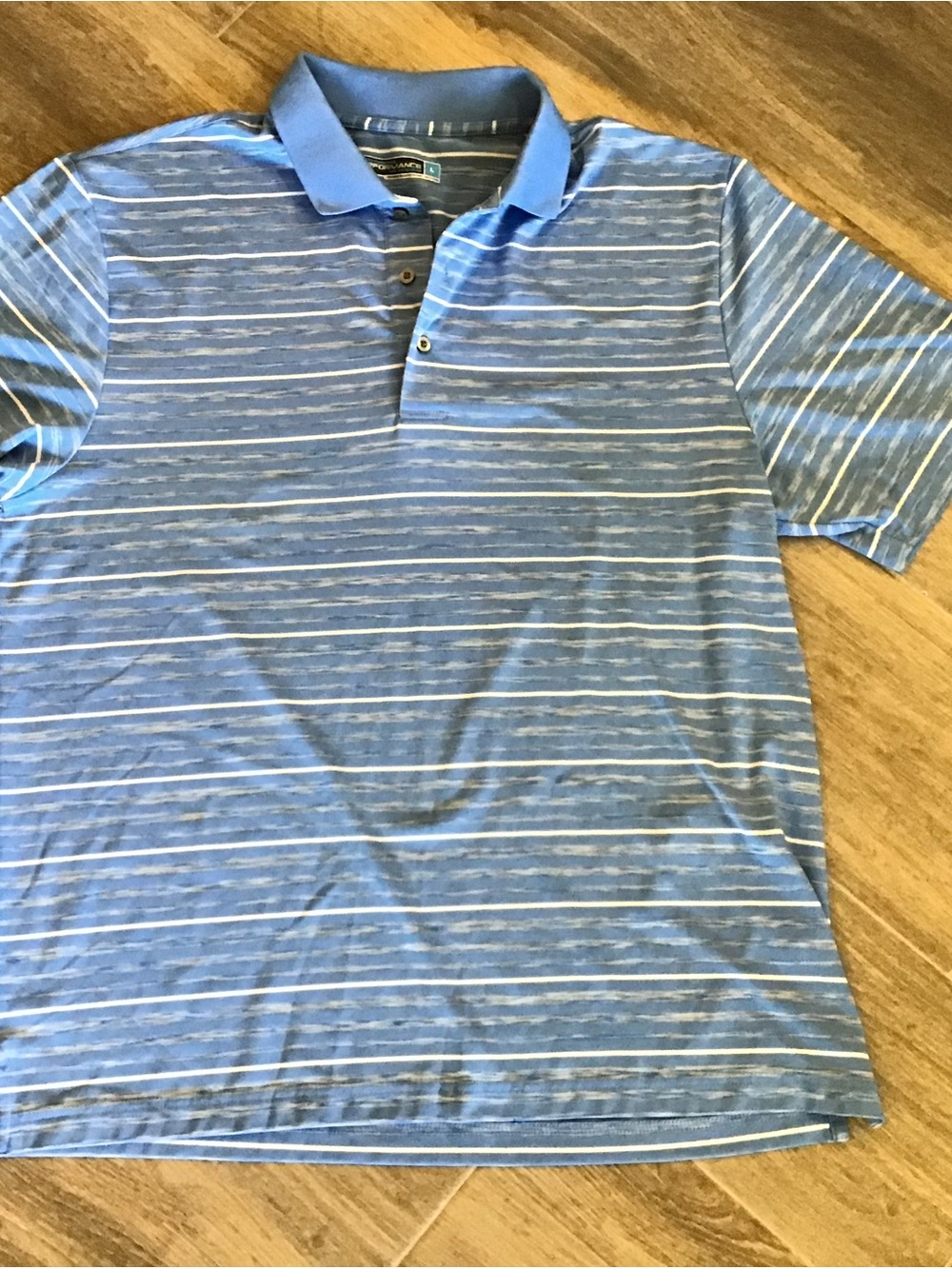 Roundtree & Yorke Light Blue Striped Polo